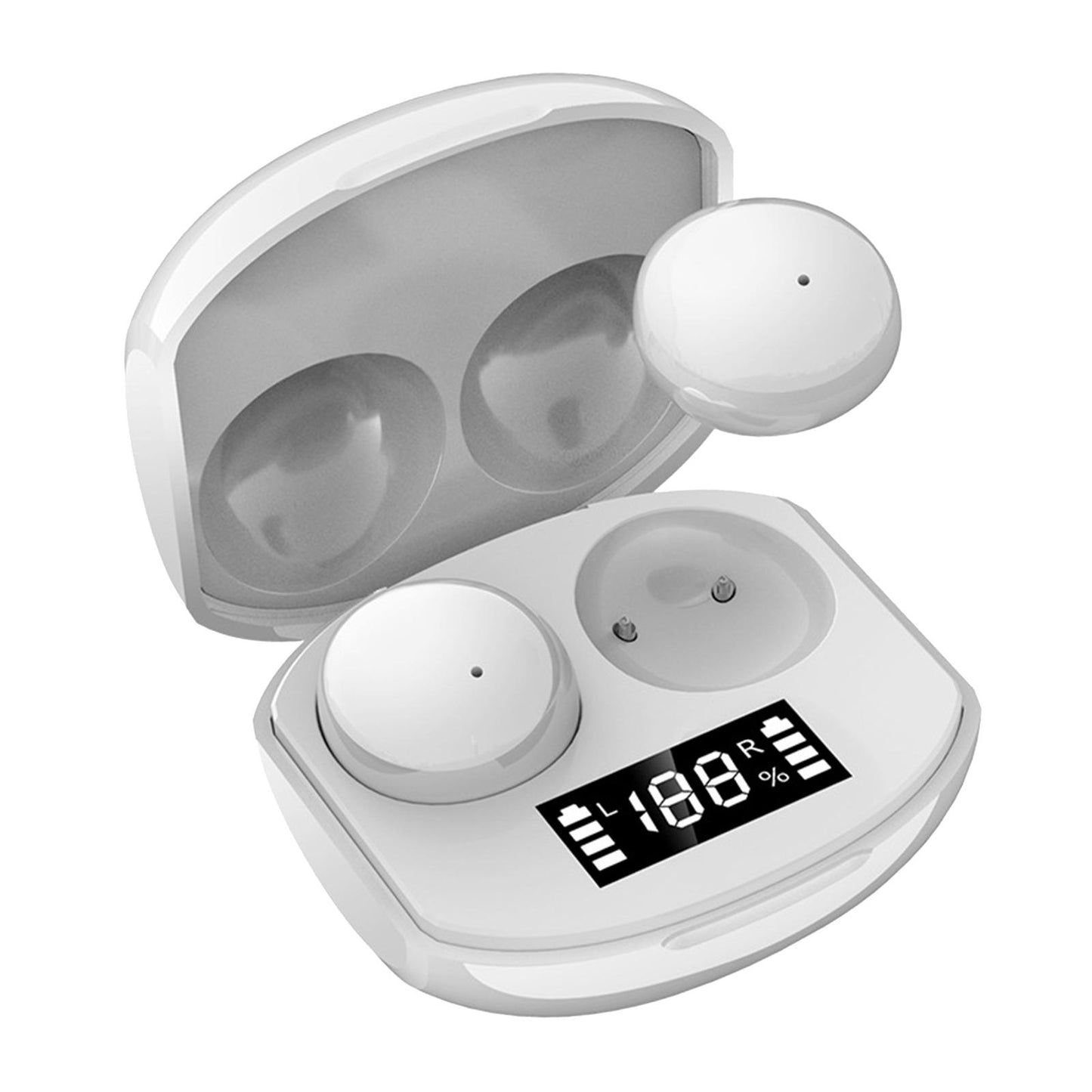 True Wireless Earbuds Sports Headphones for Gaming Jogging Smart Phones White 