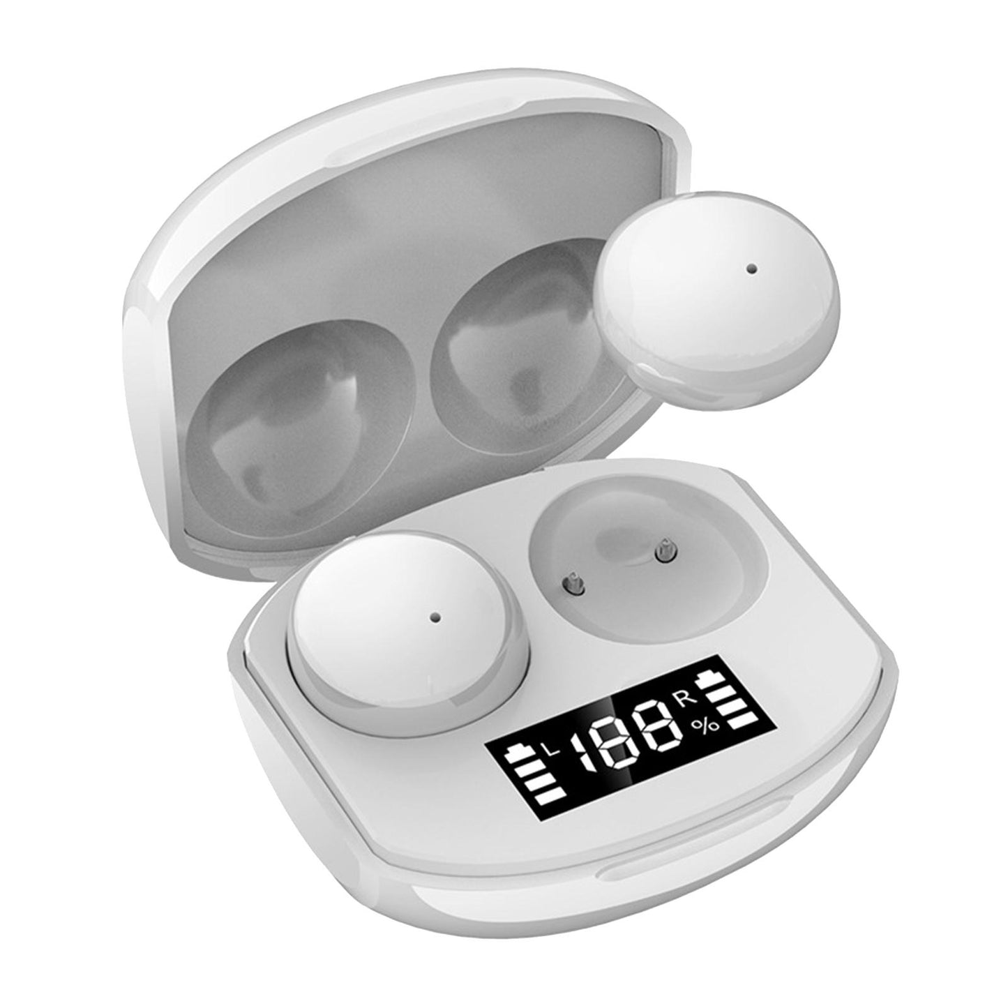 True Wireless Earbuds Sports Headphones for Gaming Jogging Smart Phones White 