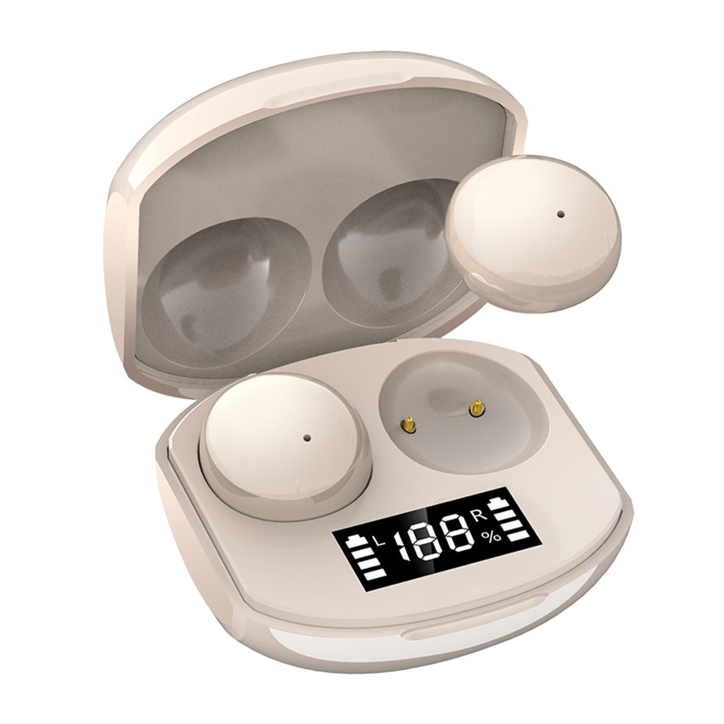 True Wireless Earbuds Sports Headphones for Gaming Jogging Smart Phones Beige