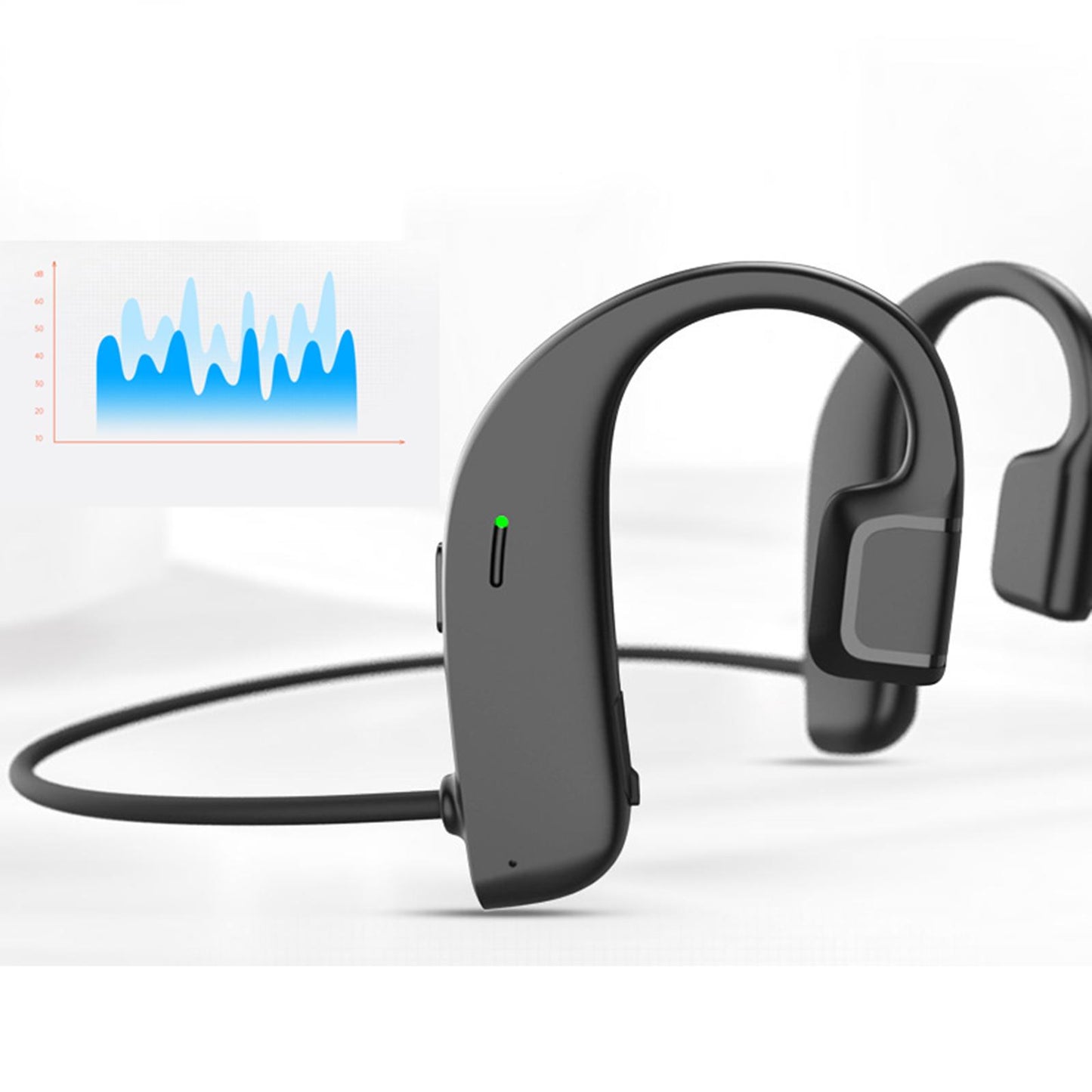 Bone Conduction Headphones Open Ear Wireless Earphones Bendable  Black