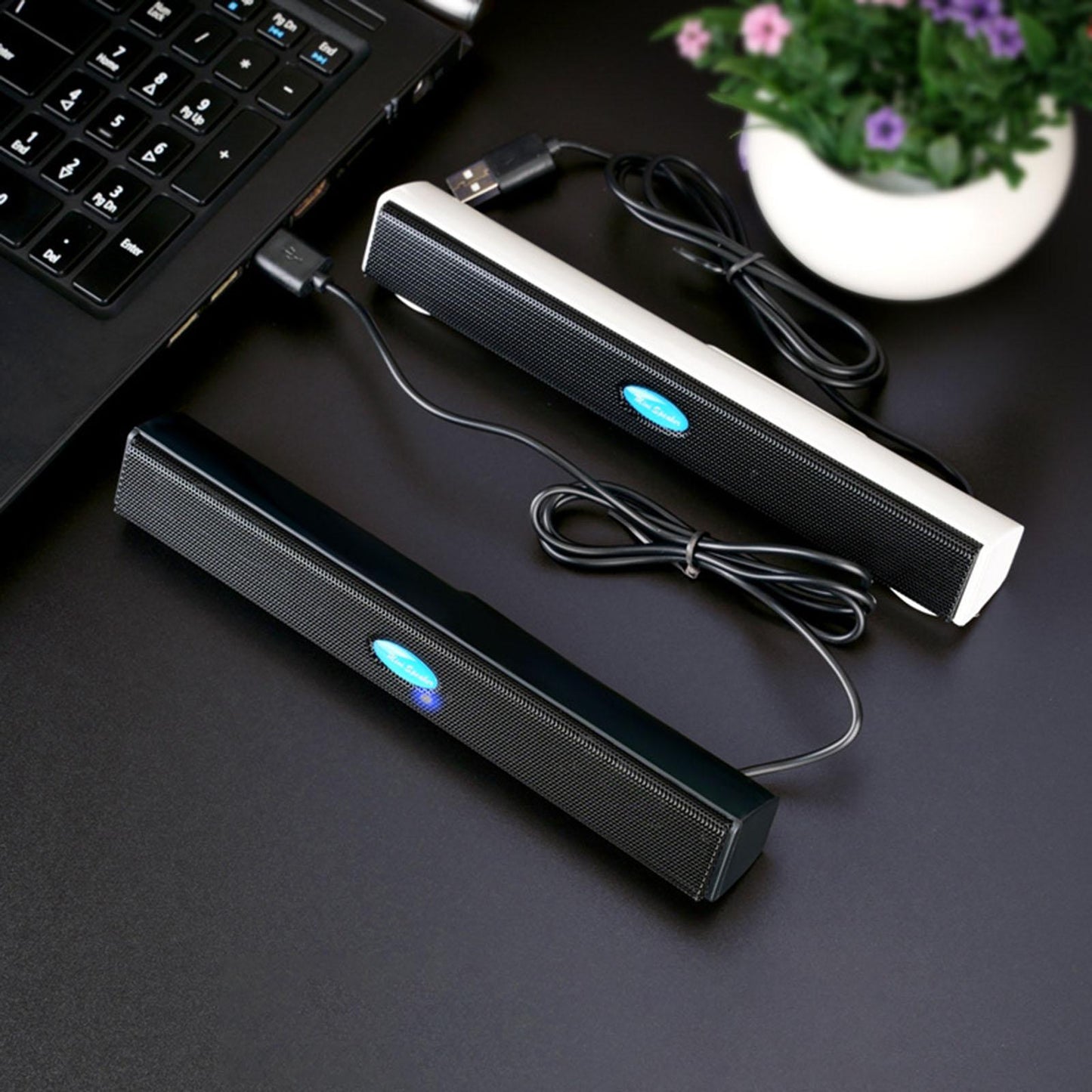 USB Powered Computer Speaker Sound Bar for PC Laptop Speaker Bar White