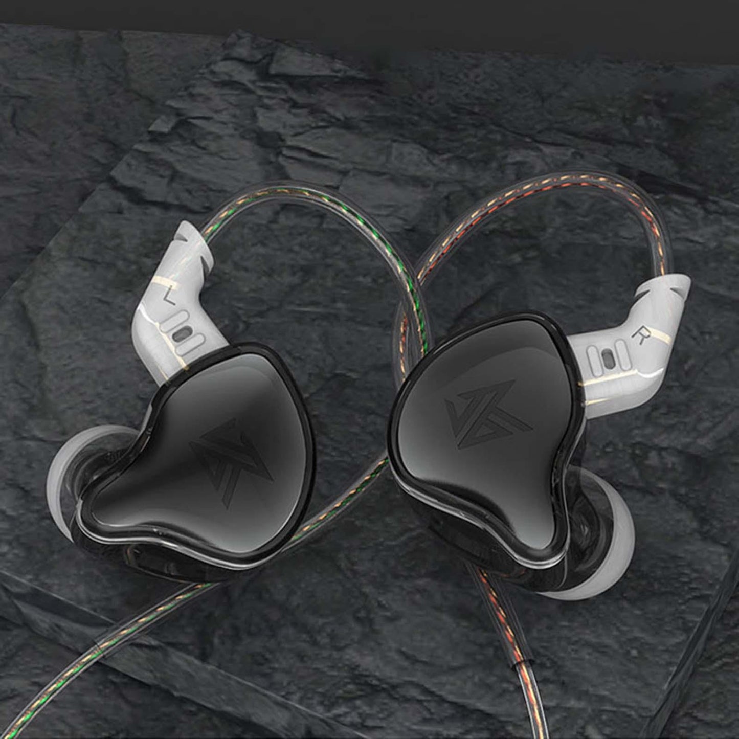 3.5mm Wired Earphones Noise Cancelling 10mm Moving Unit  Black No Mic