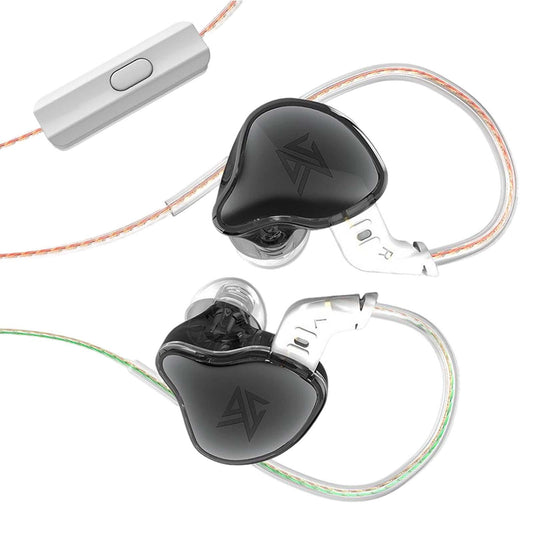 3.5mm Wired Earphones Noise Cancelling 10mm Moving Unit  Black with Mic