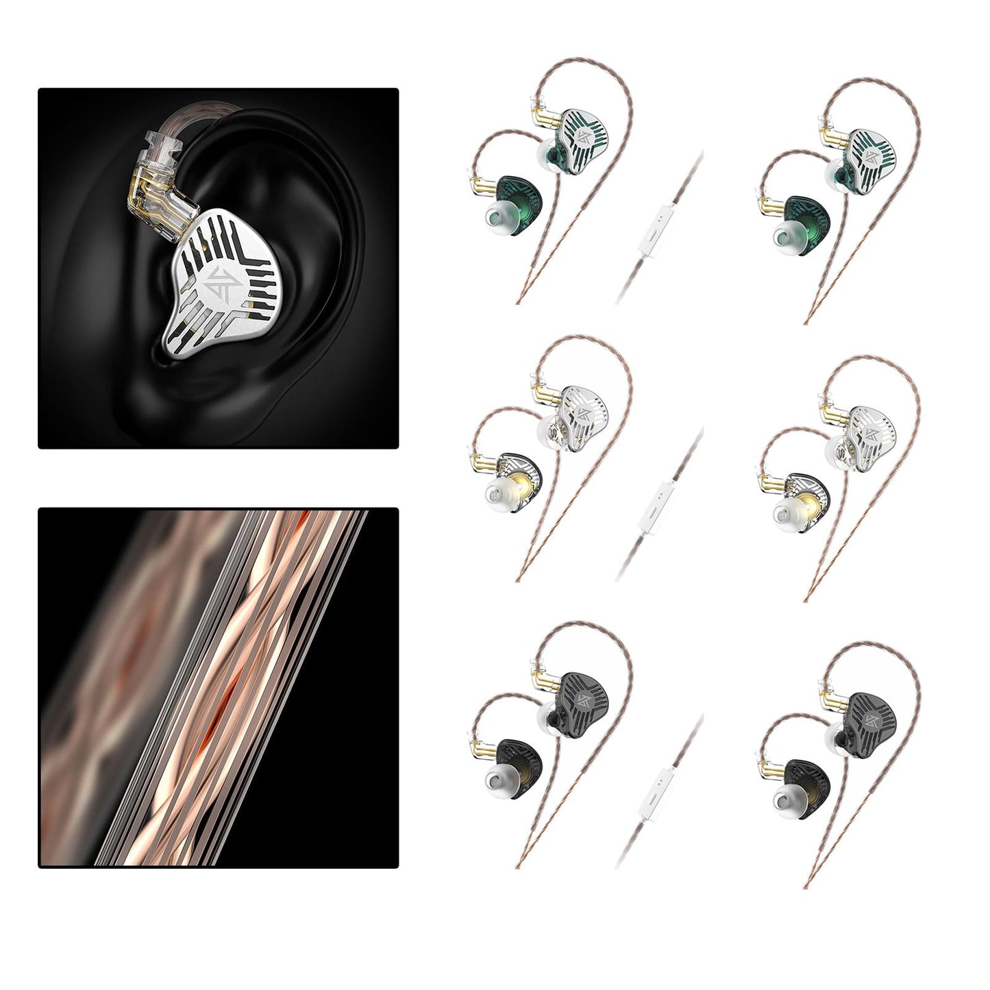 in Ear Earphones Dynamic Driver Bass Monitor for Music Enthusiast Singer Green Standard