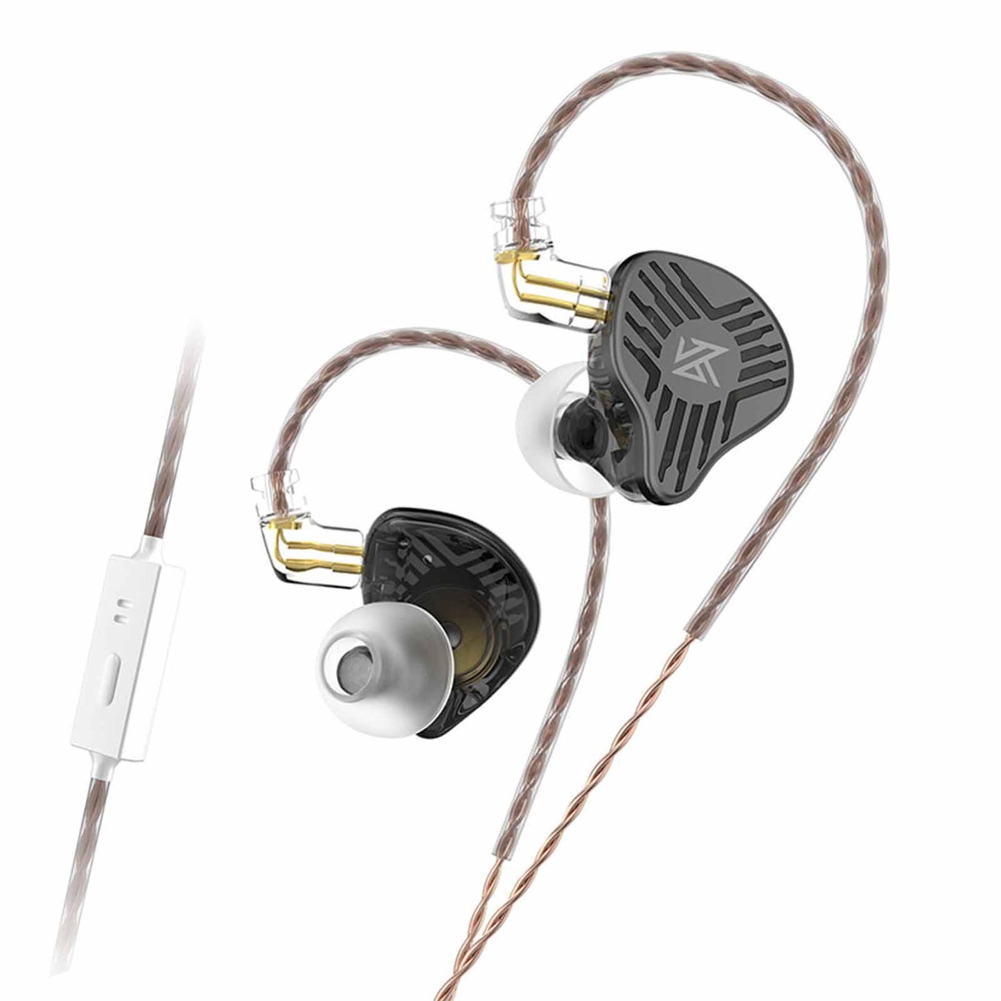 in Ear Earphones Dynamic Driver Bass Monitor for Music Enthusiast Singer Black with Mic