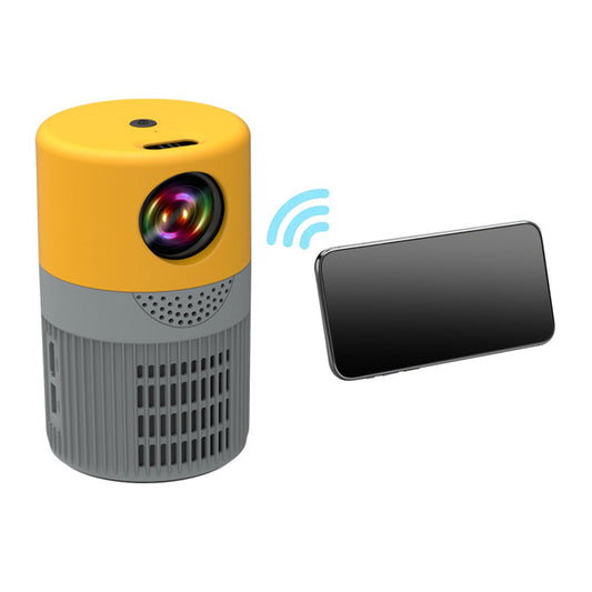 Small Projector 3.5mm AUX Out Movie Playback for Entertainment Home for PS4 Yellow Gray