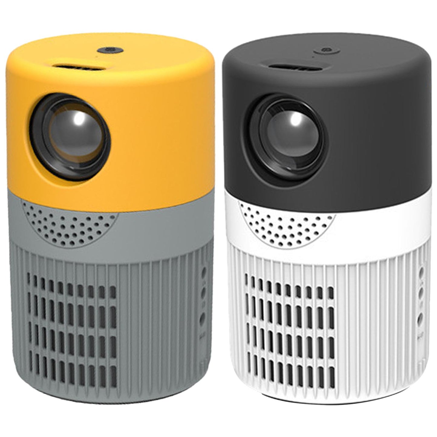 Small Projector 3.5mm AUX Out Movie Playback for Entertainment Home for PS4 Yellow Gray