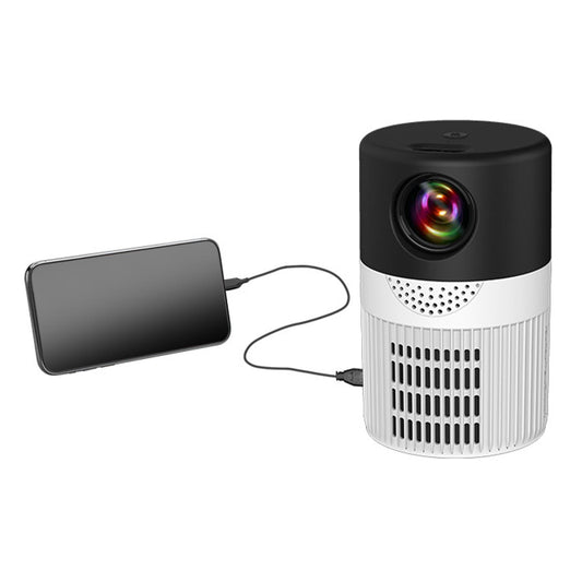 Small Projector 3.5mm AUX Out Movie Playback for Entertainment Home for PS4 Black White