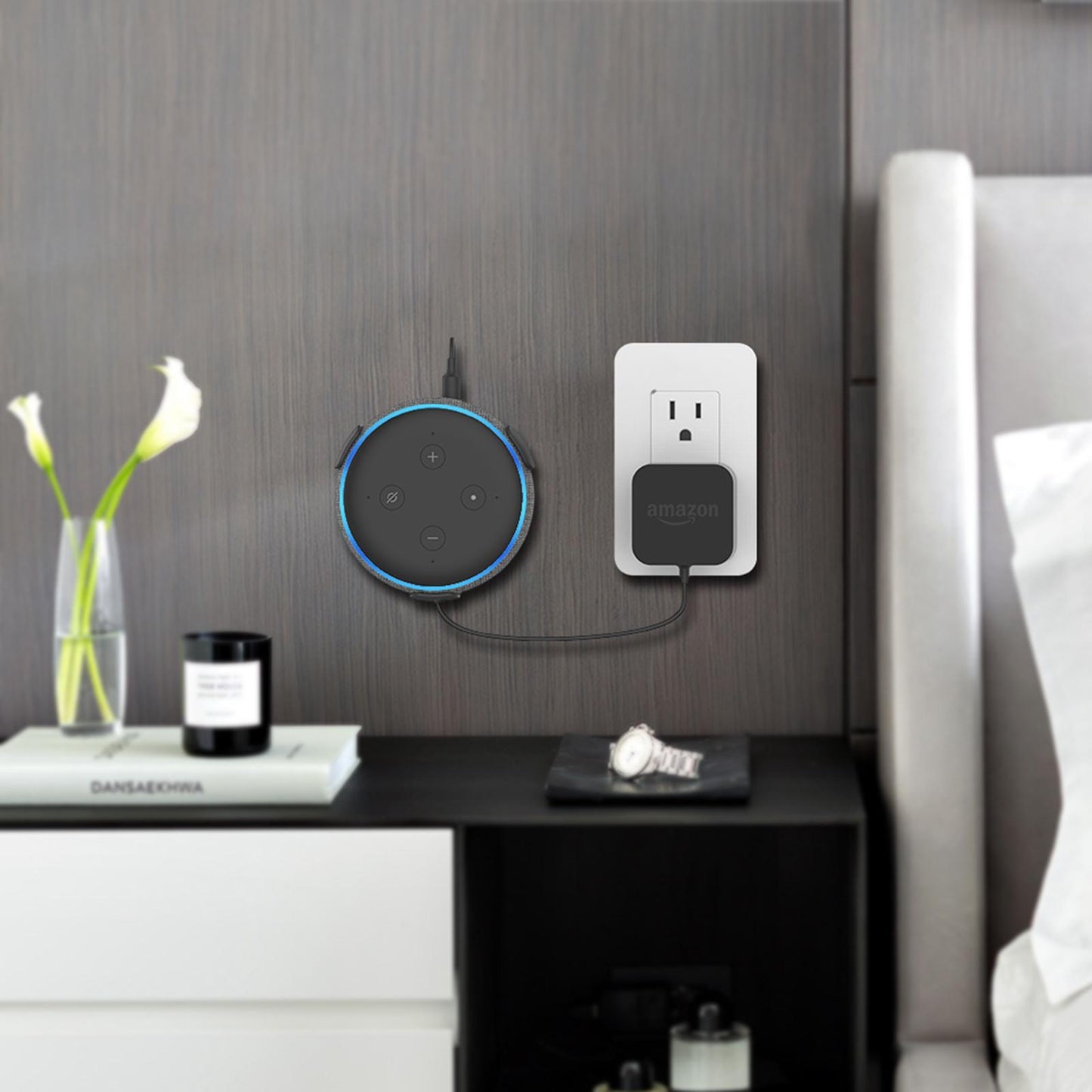 Wall Mount Holder Smart Home Stand for Google Home Mini Black 2 Sets