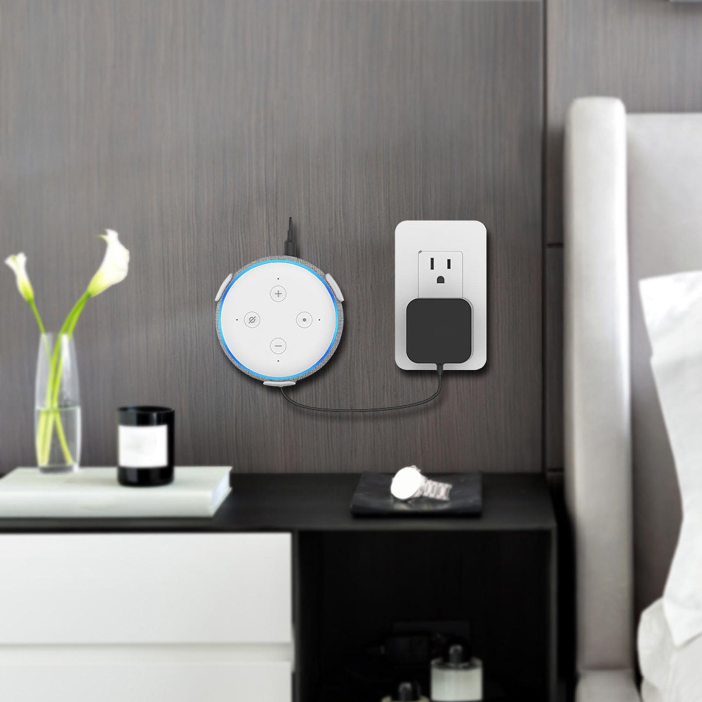 Wall Mount Holder Smart Home Stand for Google Home Mini White 2 Sets