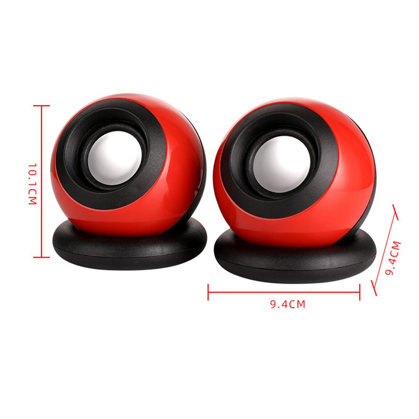 Mini USB Computer Speaker, Stereo Music Deep Bass Laptops Notebook Red