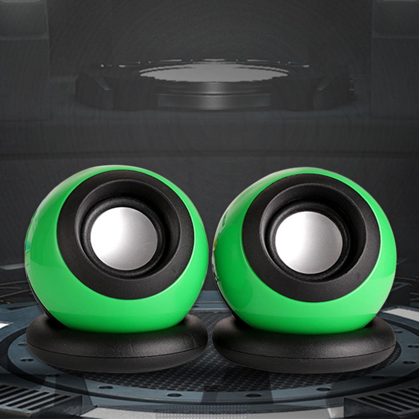 Mini USB Computer Speaker, Stereo Music Deep Bass Laptops Notebook Green