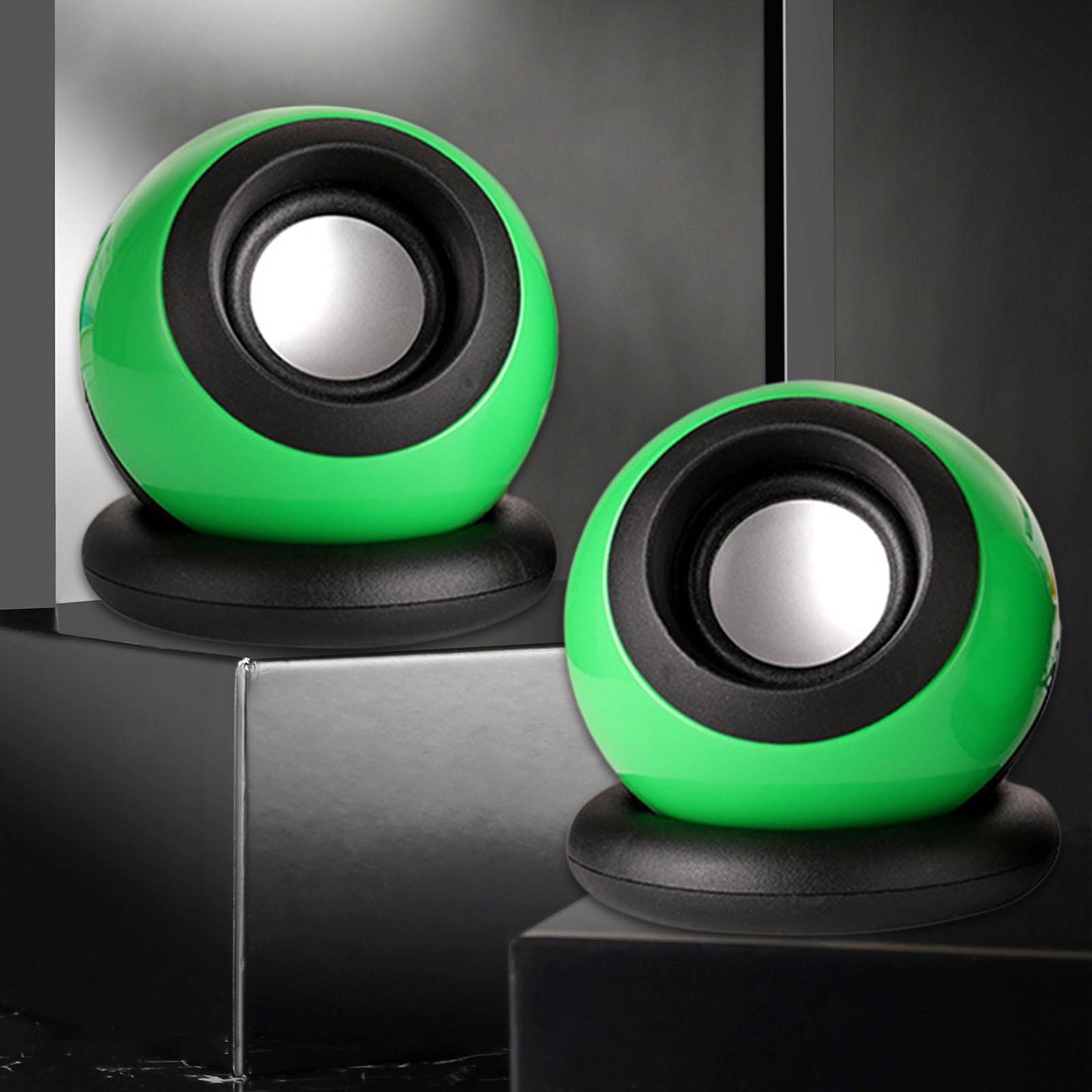 Mini USB Computer Speaker, Stereo Music Deep Bass Laptops Notebook Green