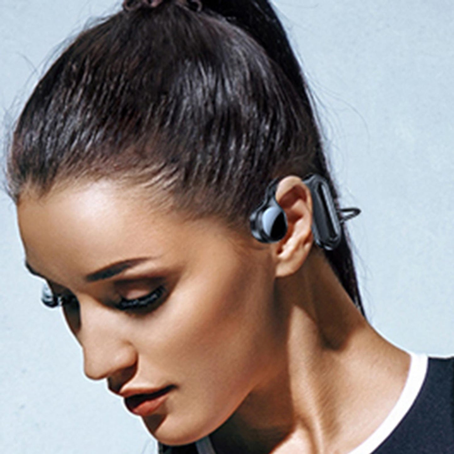 Bone Conduction Headphones Support TF Card Open Ear Driving Meeting Blue Opp Bag 