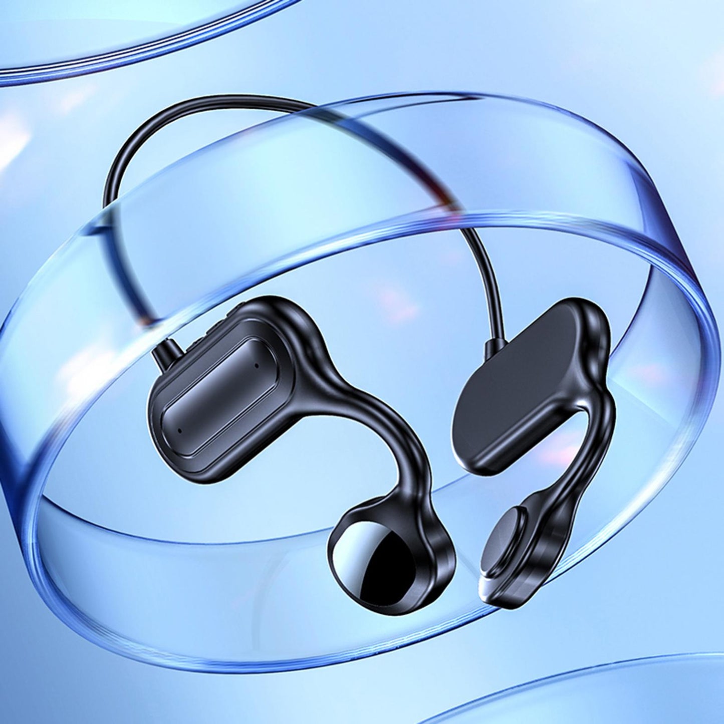 Bone Conduction Headphones Support TF Card Open Ear Driving Meeting Black Box 