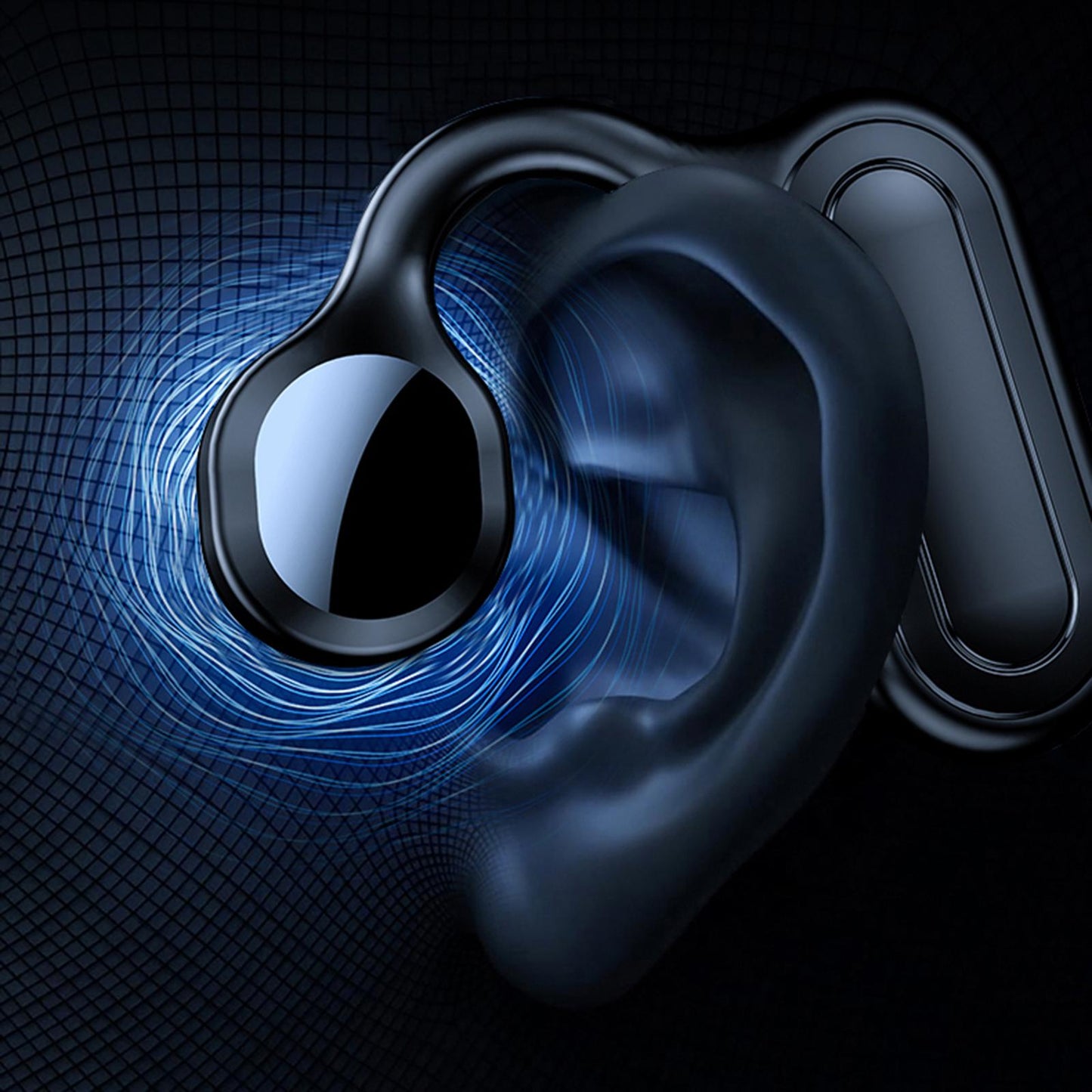 Bone Conduction Headphones Support TF Card Open Ear Driving Meeting Blue Box