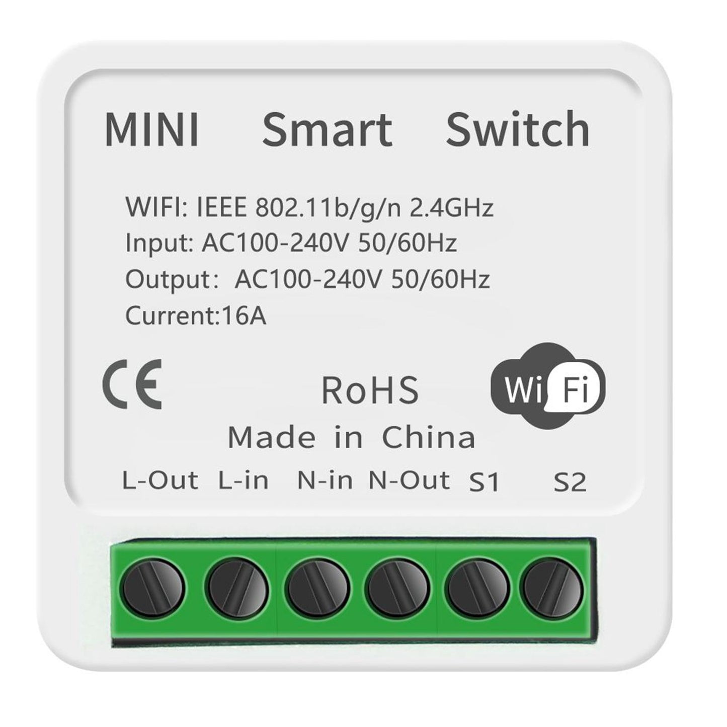 Mini Smart WiFi Switch 16A Wireless Light Control Module for Smart Life