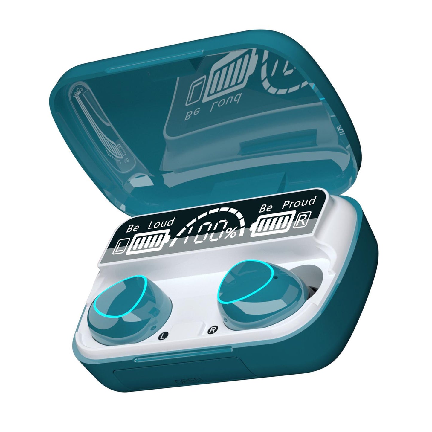 Wireless Headphones Earbuds Battery Display Deep Bass for Fitness Computer