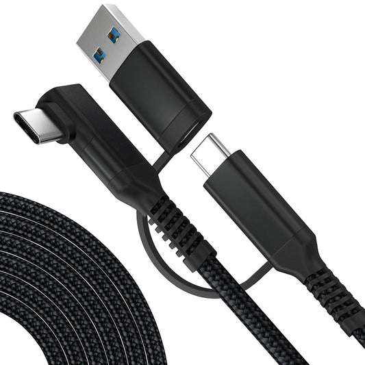 Link Cable Fast Charge 90 Degree for Quest 2 VR Headset Black 5m 16ft 2in1