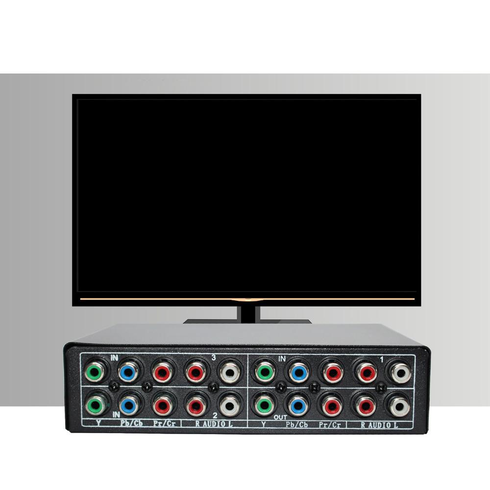 3 in 1 Out Component AV Video Switch Box AV Splitter Selector for Gaming TVs