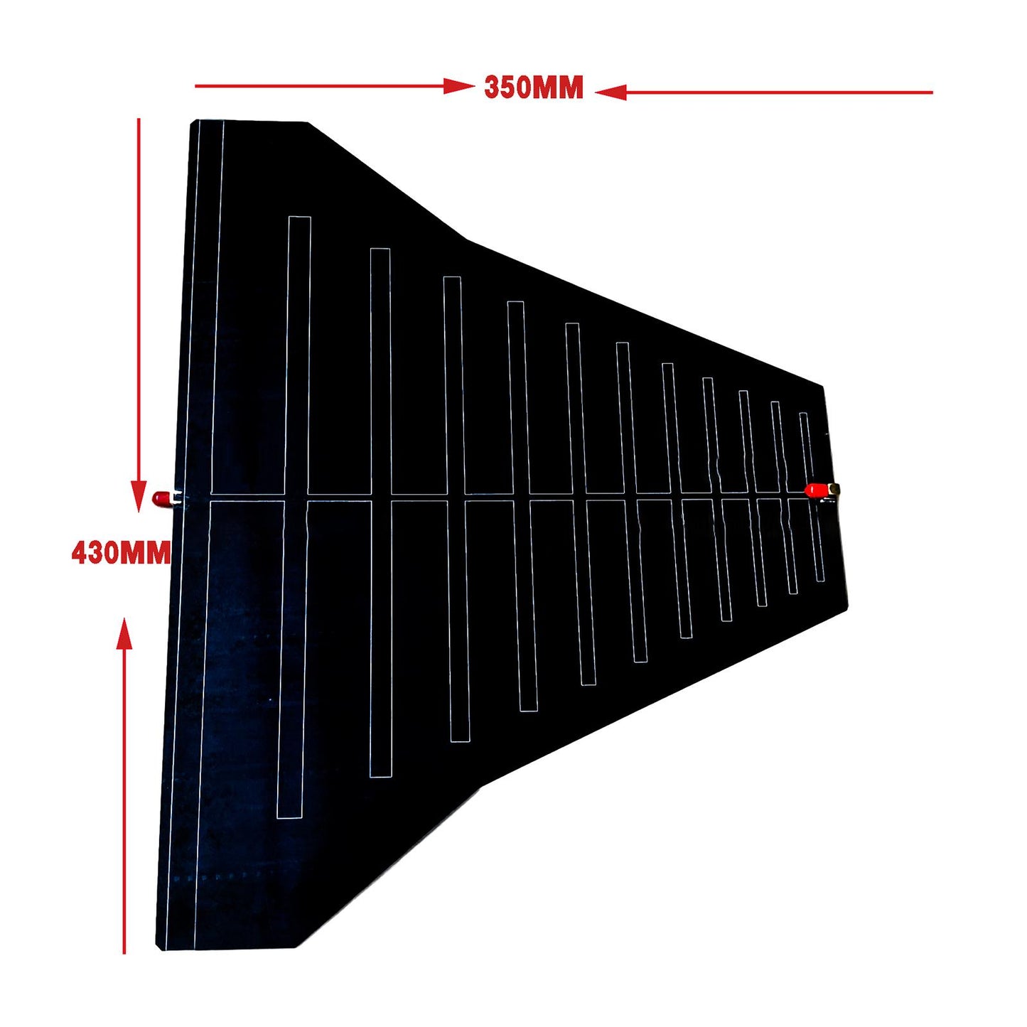 Broadband Antenna EMC Emi 290M-1.1G with Double Connector 330x432mm Black
