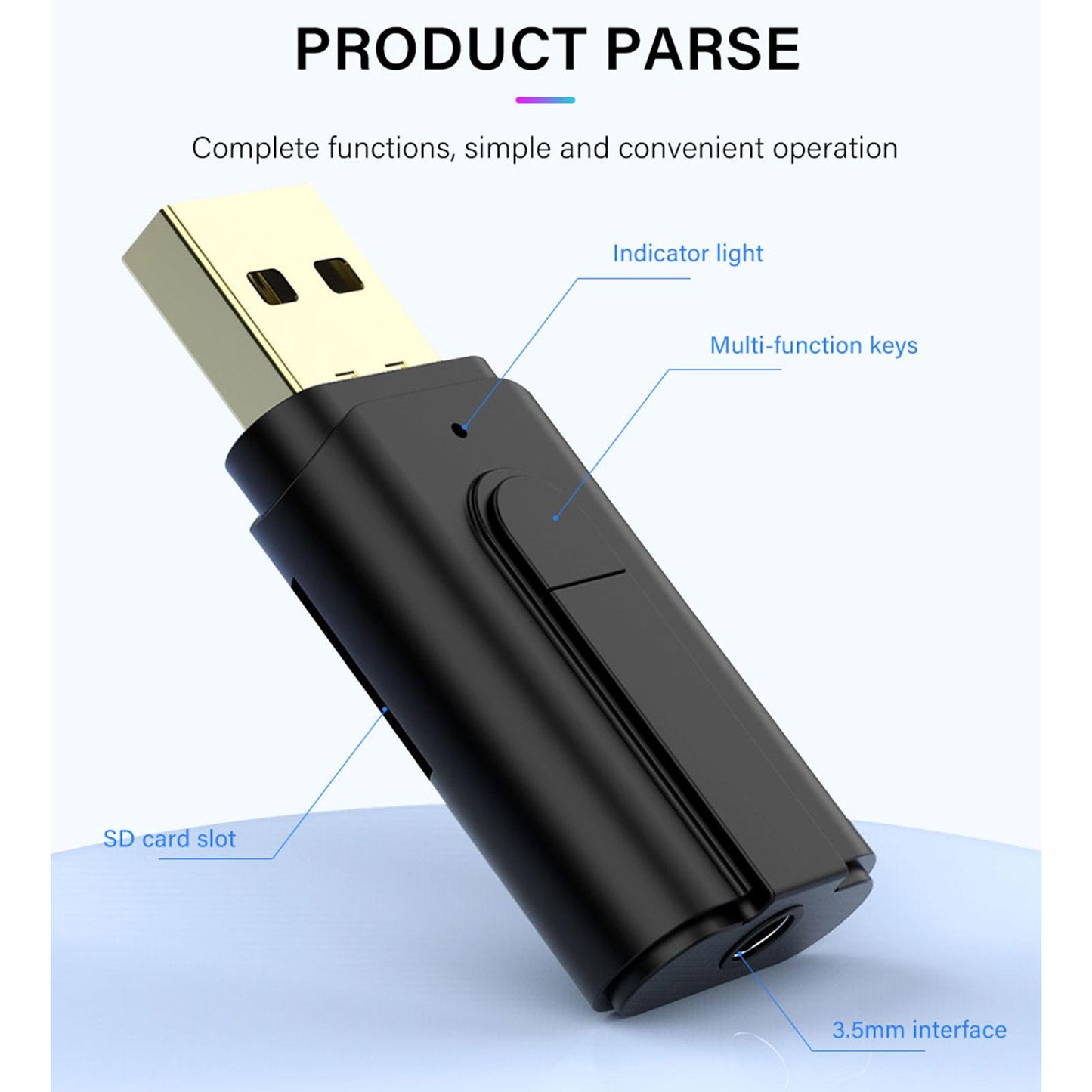 Bluetooth 5.0 Transmitter Receiver Audio Adapter for Desktop Universal