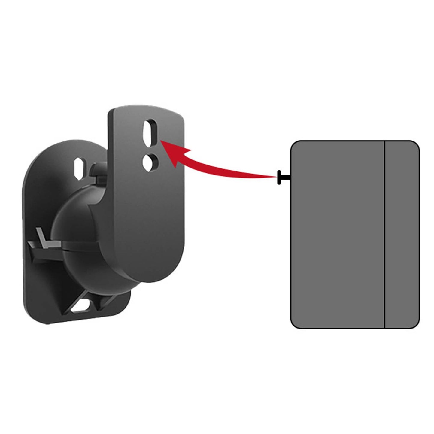 Speaker Wall Mount Bracket Universal Room Decor Adjustable Tilt Swivel White 