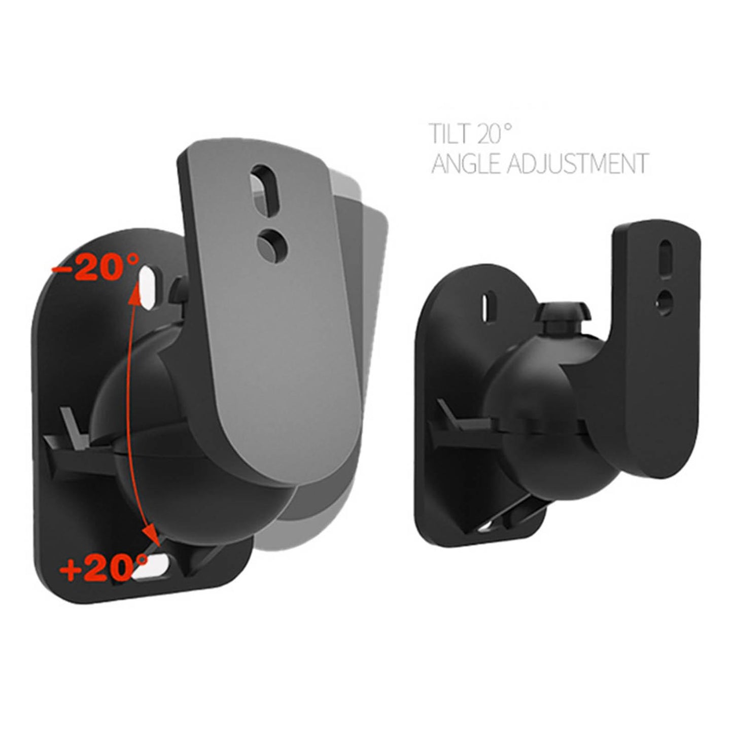 Speaker Wall Mount Bracket Universal Room Decor Adjustable Tilt Swivel White 