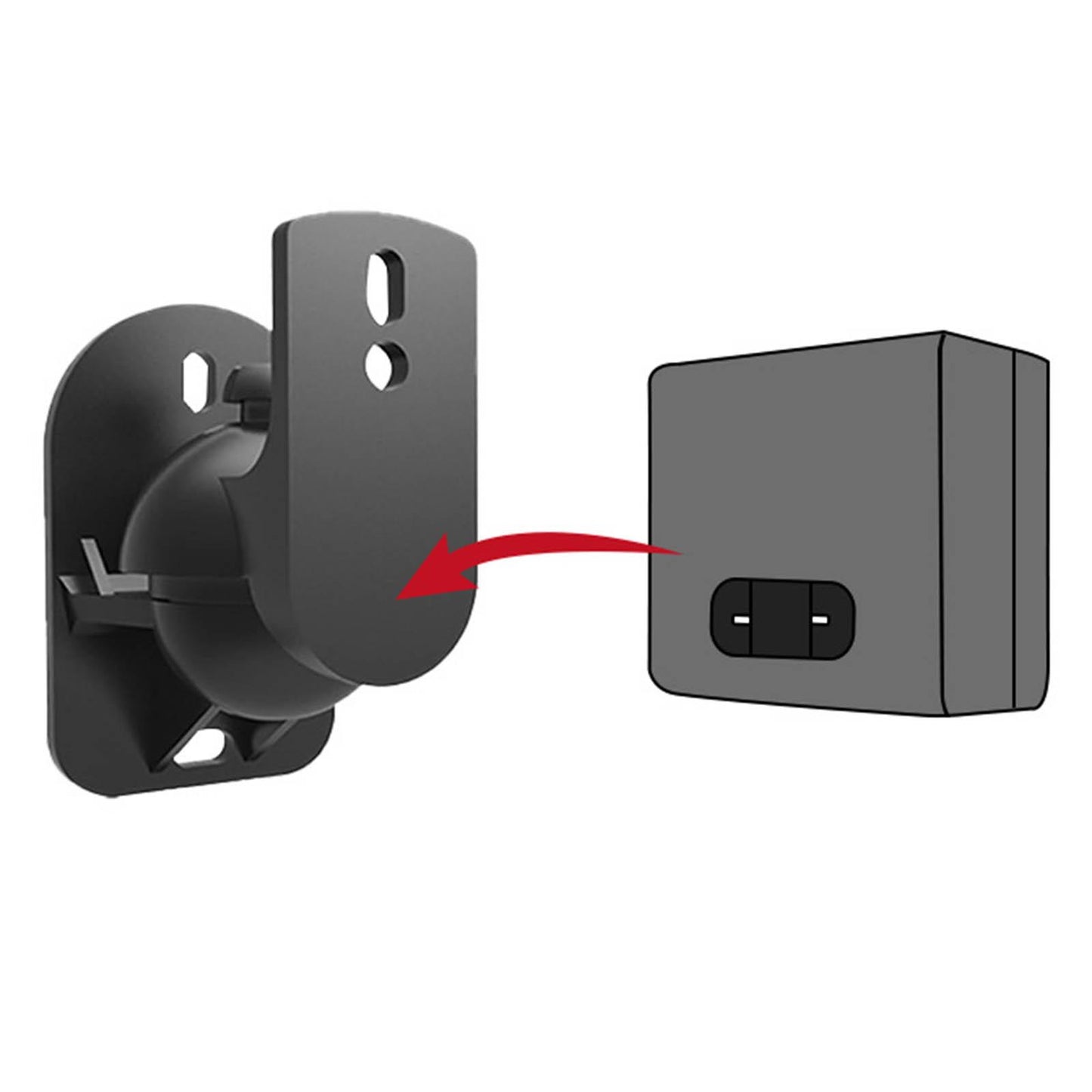 Speaker Wall Mount Bracket Universal Room Decor Adjustable Tilt Swivel Black 