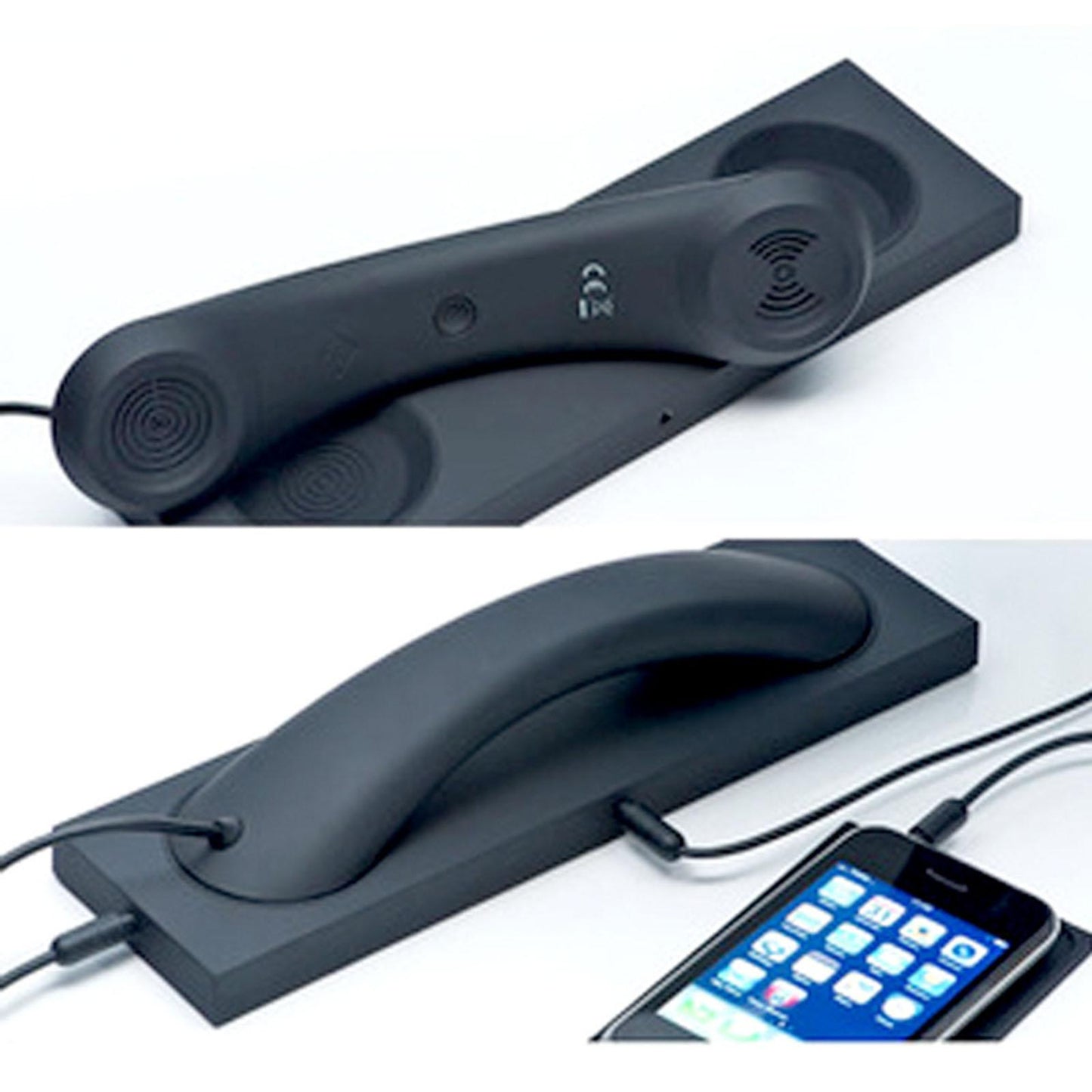 Retro Phone Handset Headset Comfortable Call Fashion for iPhone Smartphones Black