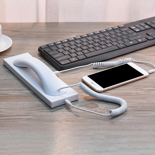 Retro Phone Handset Headset Comfortable Call Fashion for iPhone Smartphones White