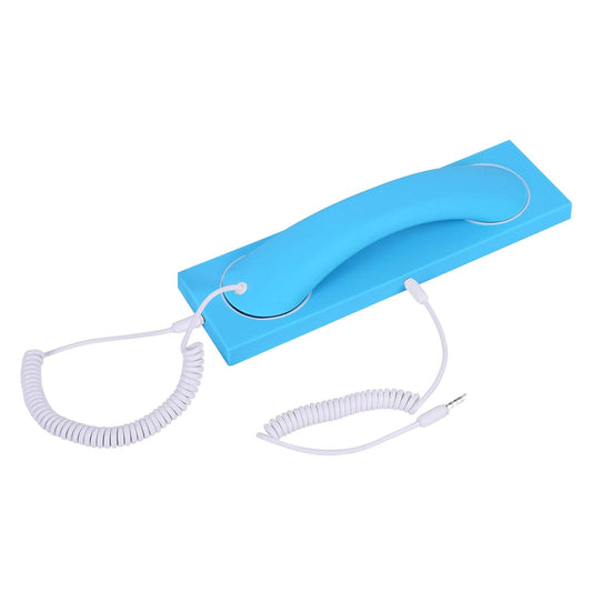 Retro Phone Handset Headset Comfortable Call Fashion for iPhone Smartphones Blue