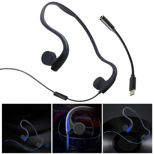 Microphone Neckband Headset Voice Control for Running Sports Tablets