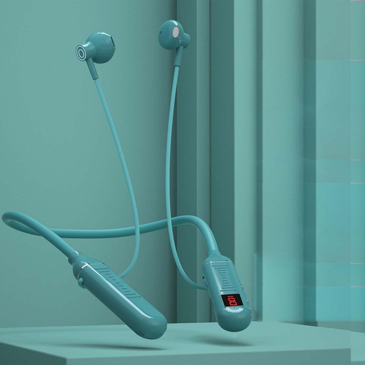 Bluetooth Neckband Headphones Running Noise Cancelling in Ear Earphone Green