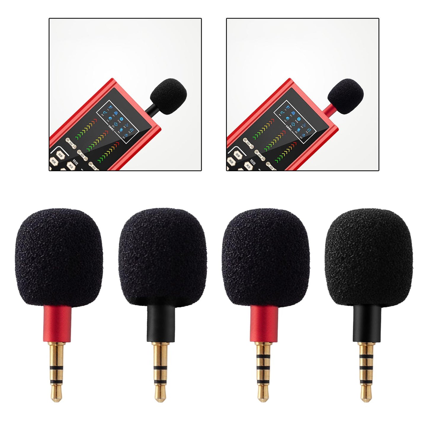 Mini Condenser Microphone Anti Interference for Cell Phone Red Three Level