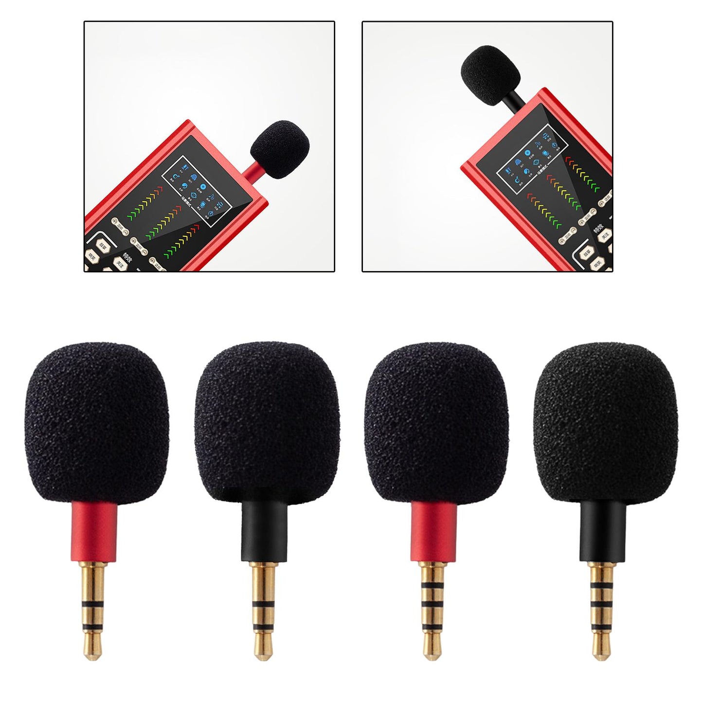 Mini Condenser Microphone Anti Interference for Cell Phone Red Three Level