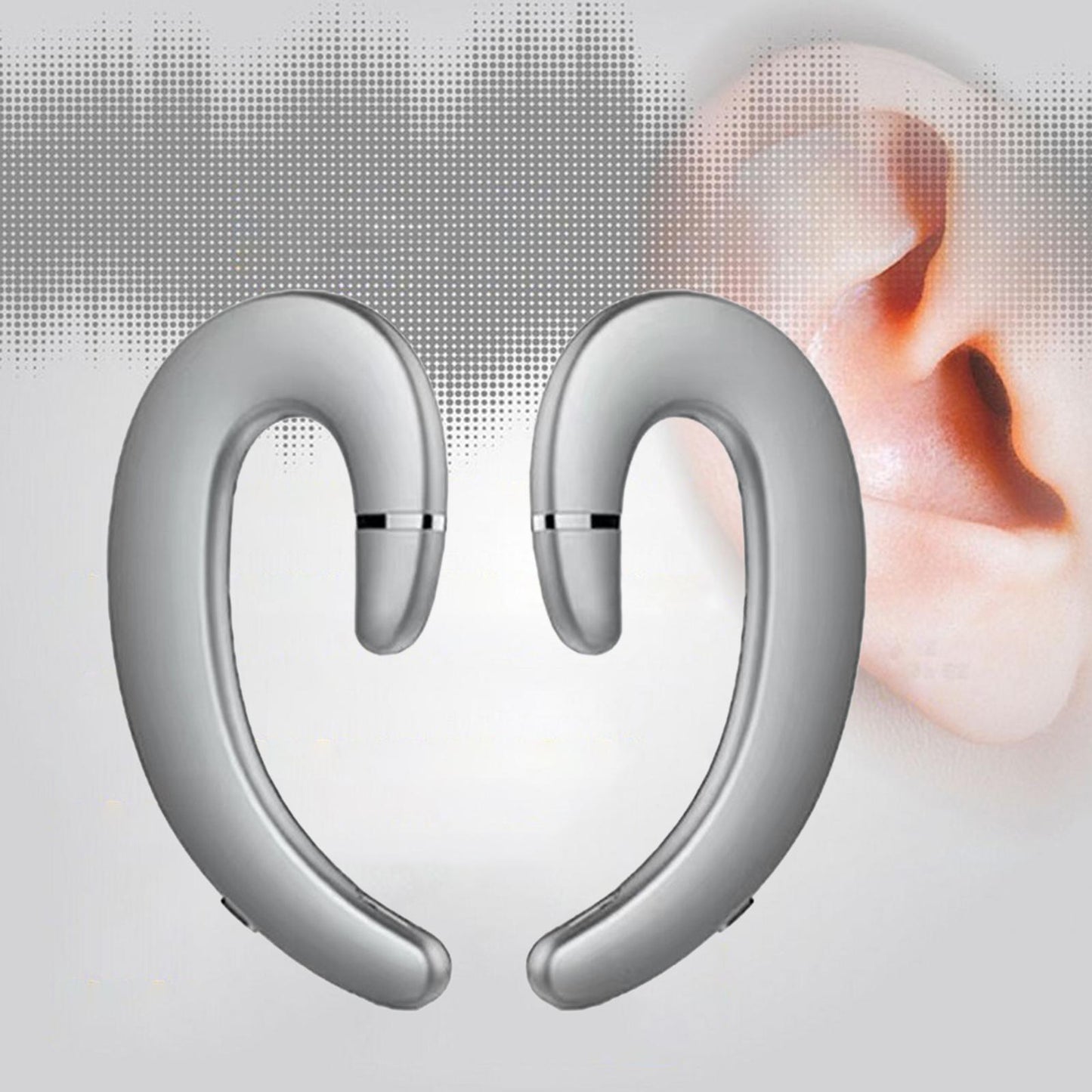 Bluetooth 5.0 Headphone HD Calling Built in Mic for Driving Business Silver