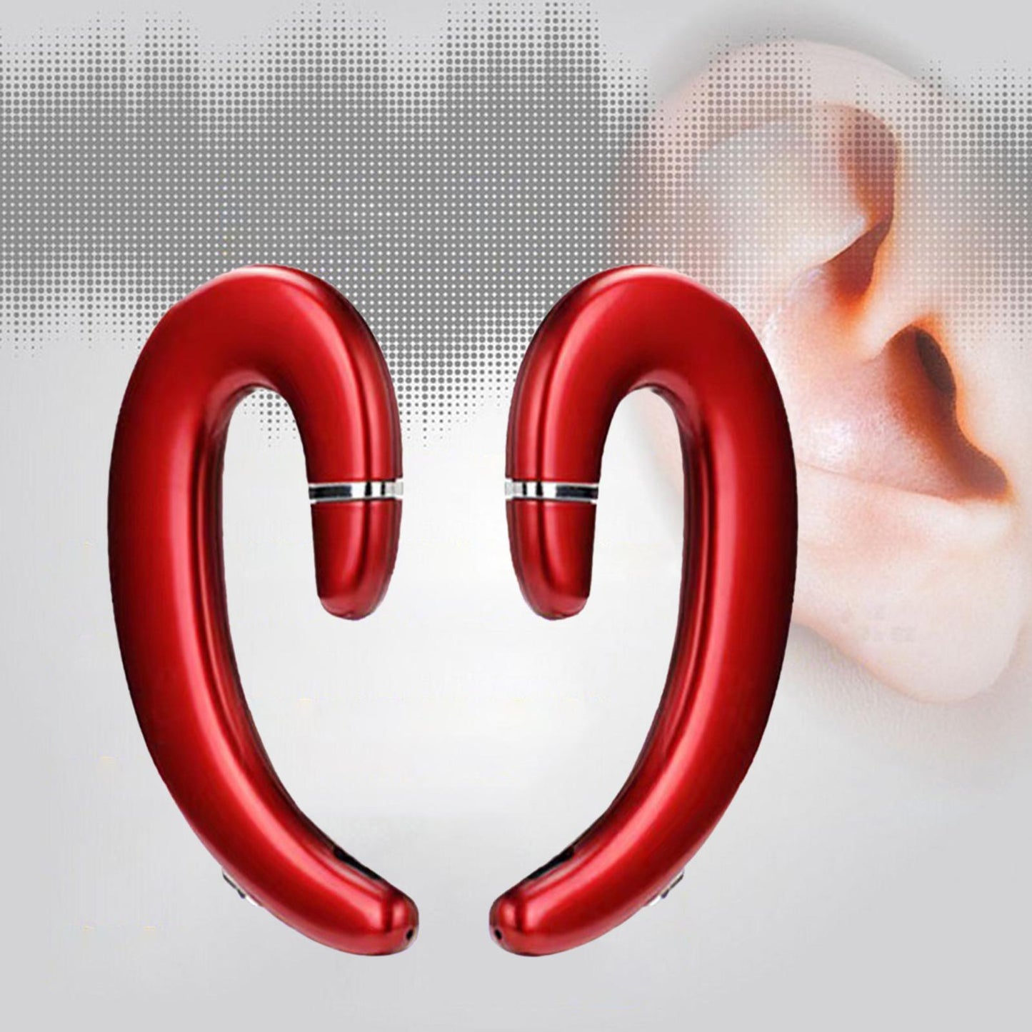 Bluetooth 5.0 Headphone HD Calling Built in Mic for Driving Business Red