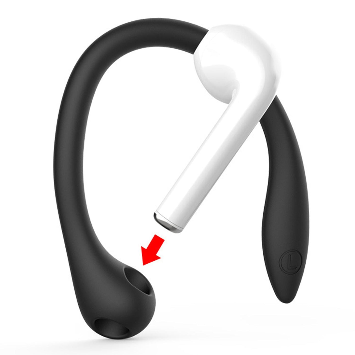 Silicone Ear Hooks Anti Drop Anti Slip for Bluetooth Earbuds Accessories Black 