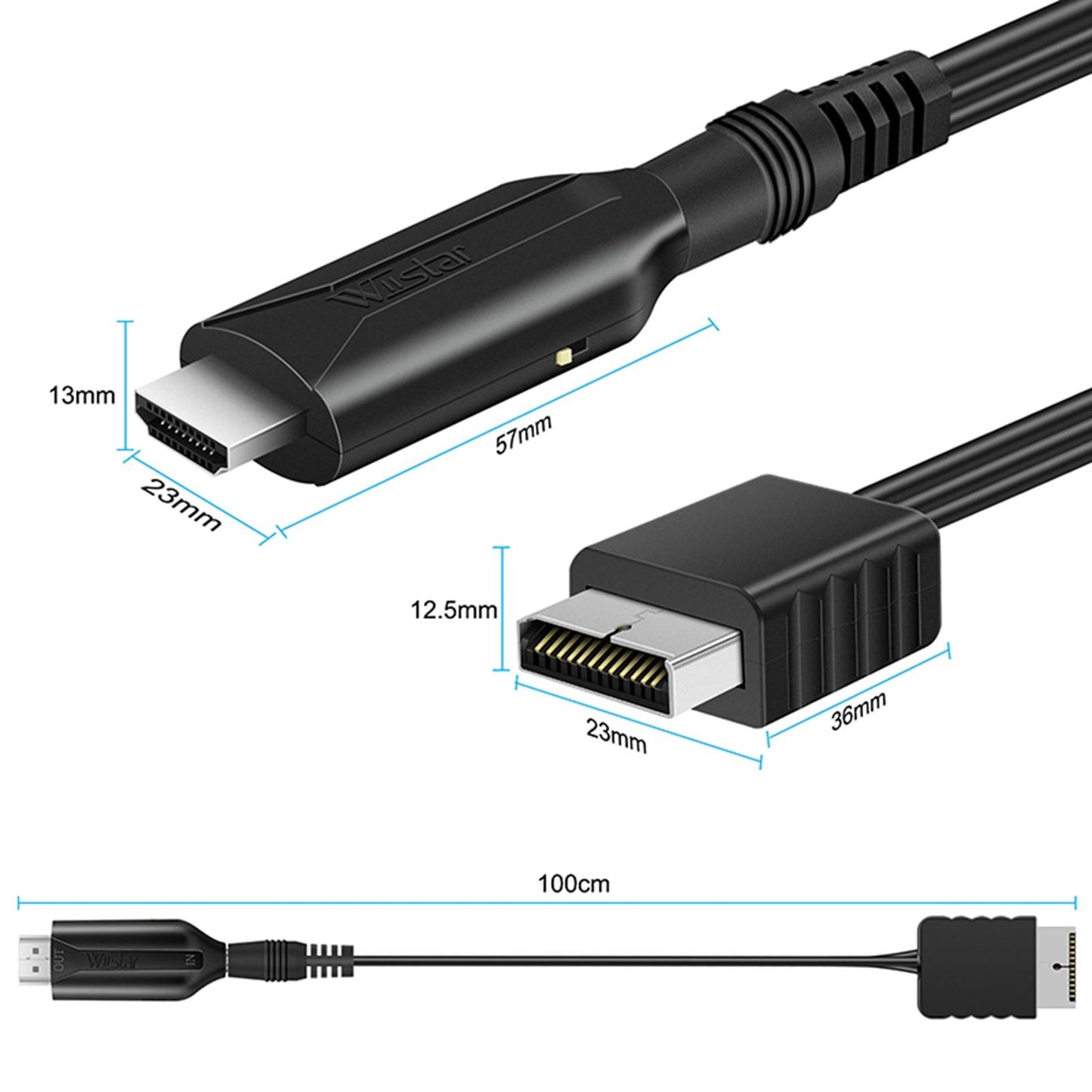 HDMI Cable Audio Video Output Adapter PS2 to HDMI Converter Adapter