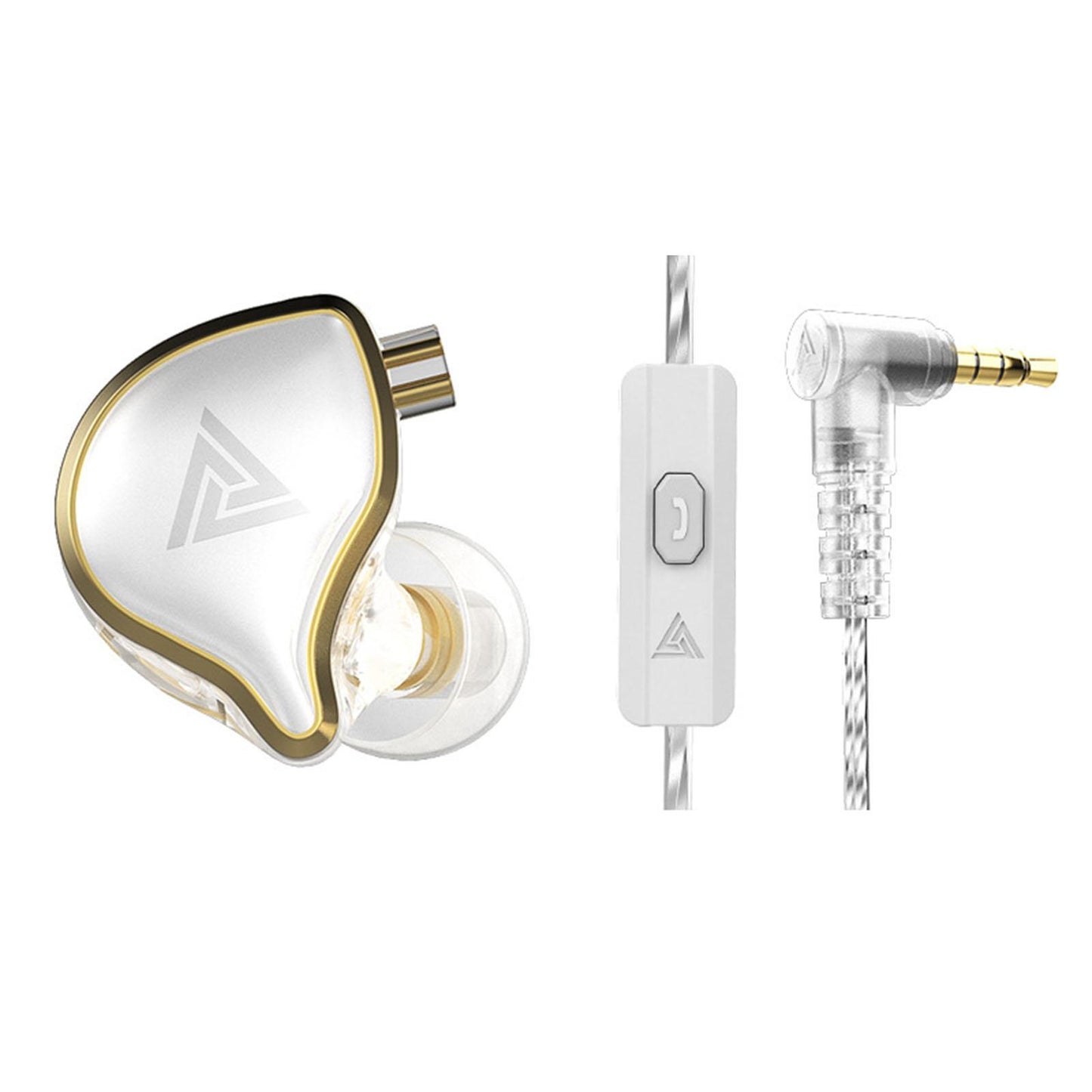 Dynamic Earphone with Mic 10mm Monitor Comfortable Headset for DJ  White