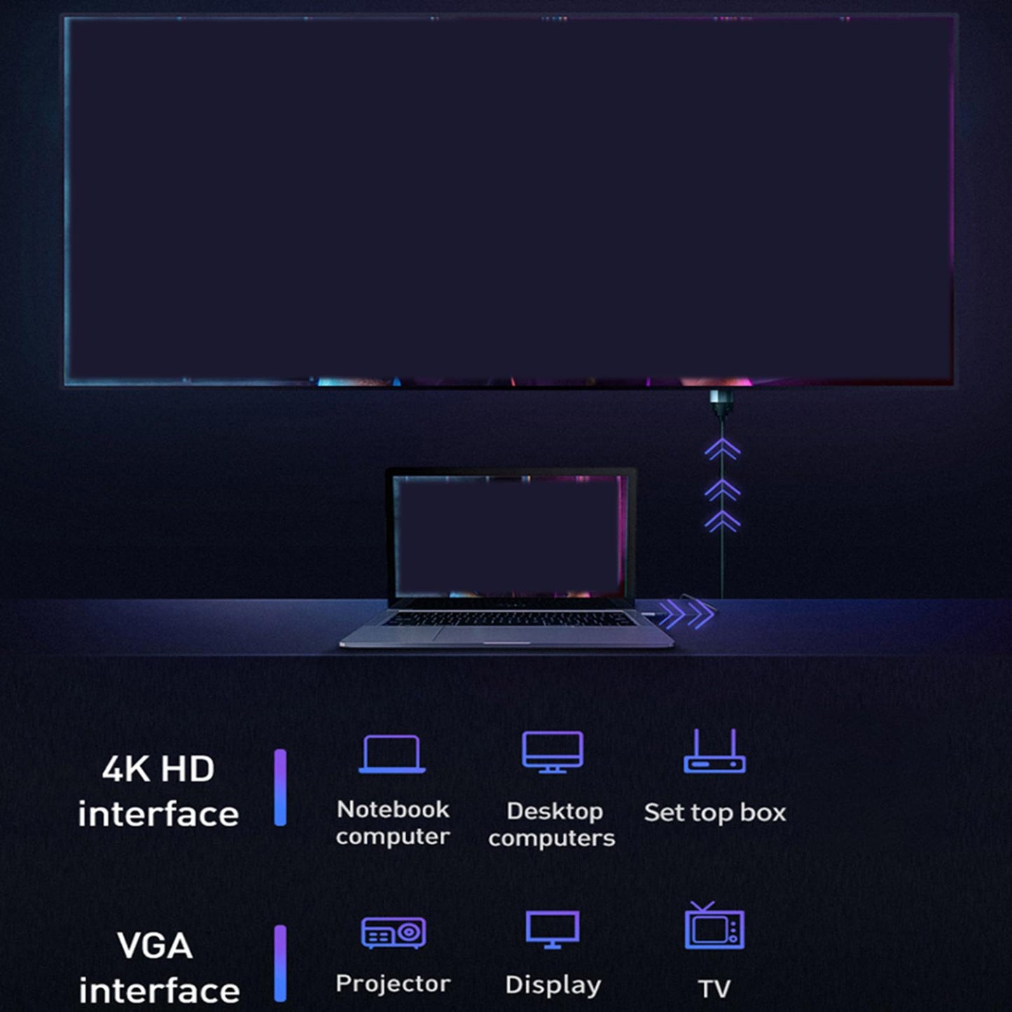 HDMI to VGA Cable with USB Power Male to Male for Desktop Monitor   1m