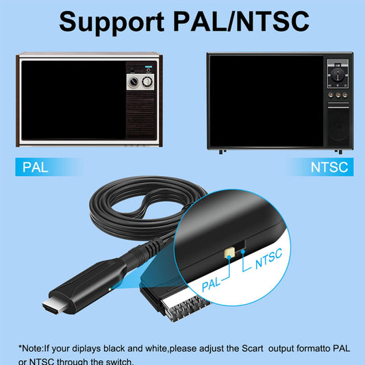 HDMI to SCART Cable Converter with USB Cable for Computer Projector Monitor