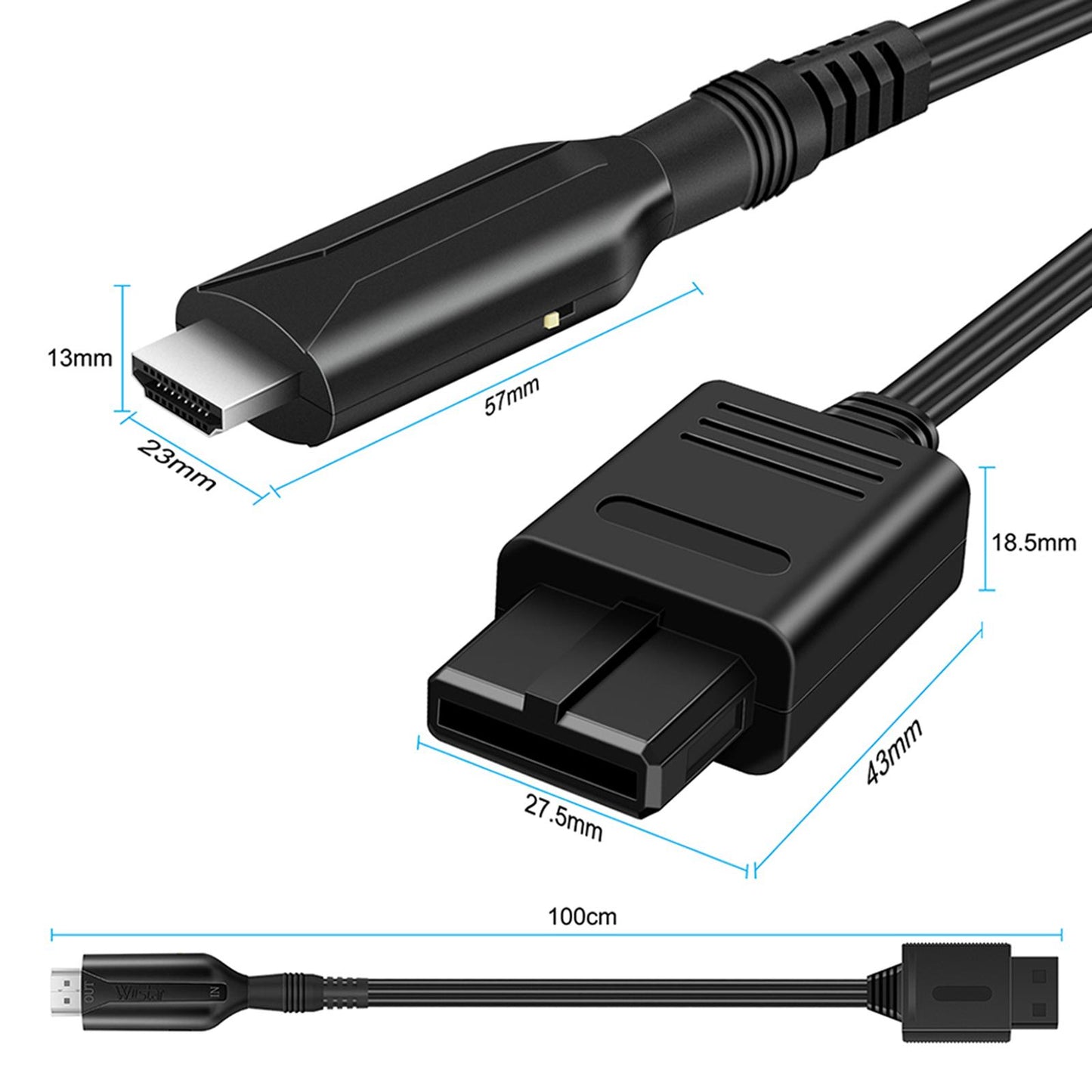 N64 to HDMI Adapter Cable 1080P/720P Flexible Portable HDMI Cable Compact