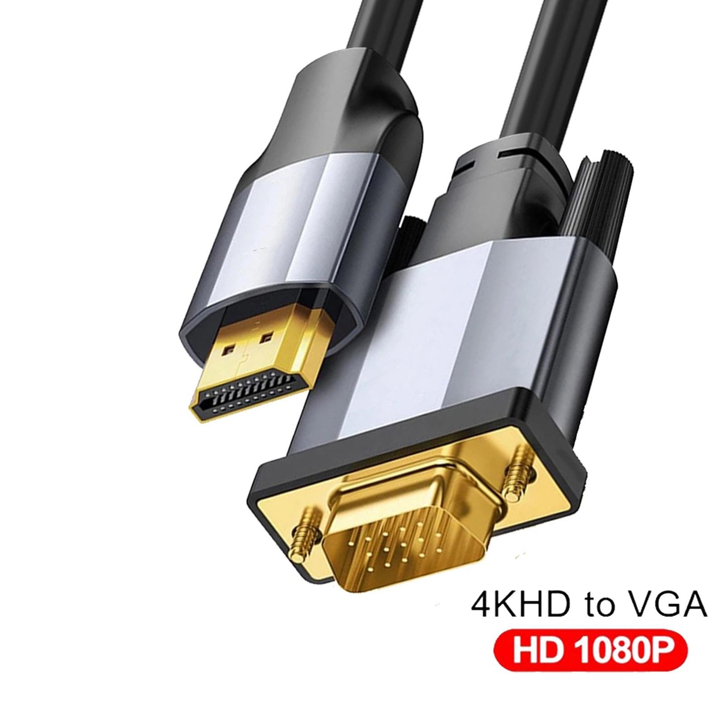 HDMI to VGA Cable Plug and Play for Desktops TV Boxes for Set Top Boxes 1000mm