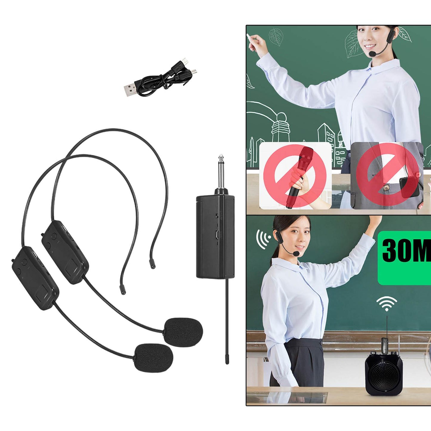 Handheld Headset Microphone Multipurpose for PC Laptop  Dual Headset