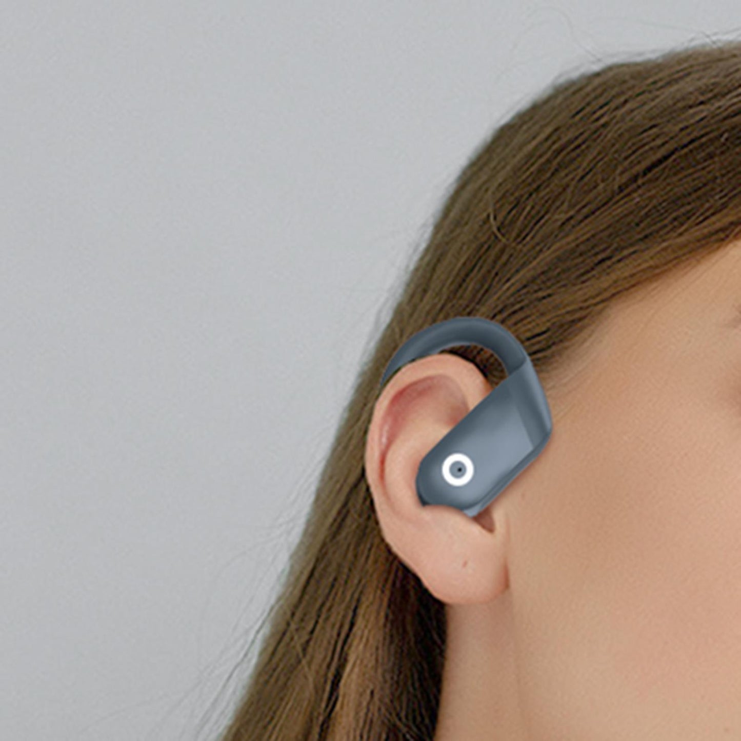 Headset Earpiece Business Earphone Ear Hook Waterproof Headphone for Yoga Blue Boxed