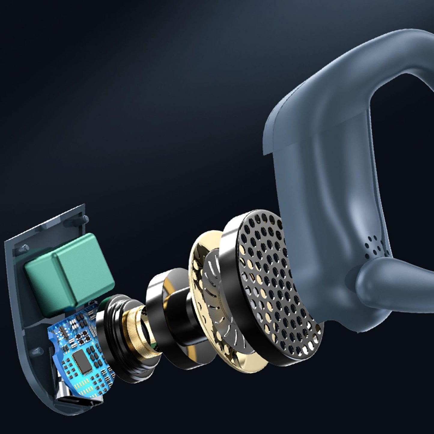 Headset Earpiece Business Earphone Ear Hook Waterproof Headphone for Yoga Pink Boxed