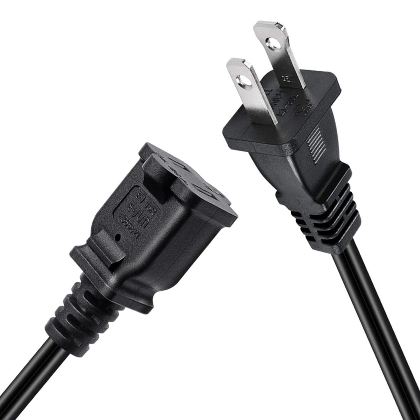 Polarized US 2 Prong Male/Female Power Cable Short 2 Outlet 32cm