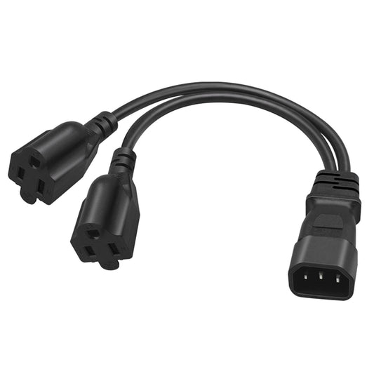 IEC320 C14 Power Adapter Cord 30cm 2500W TV Cable Black Plug